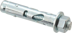 Powers Fasteners - 1/2" Diam, 1/2" Drill, 2-1/4" OAL, 1-1/4" Min Embedment Sleeve Concrete Anchor - 1018 Steel, Hex Nut Head, Hex Drive - Exact Tool & Supply