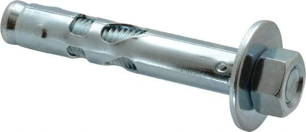 Powers Fasteners - 3/4" Diam, 3/4" Drill, 4-1/4" OAL, Sleeve Concrete Anchor - 1018 Steel, Hex Nut Head, Hex Drive - Exact Tool & Supply