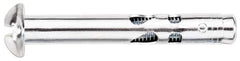 Powers Fasteners - 1/4" Diam, 1/4" Drill, 2" OAL, Sleeve Concrete Anchor - 1018 Steel, Round Head, Combination Slotted/Phillips Drive - Exact Tool & Supply
