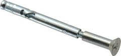 Powers Fasteners - 1/4" Diam, 1/4" Drill, 3" OAL, Sleeve Concrete Anchor - 1018 Steel, Flat Head, Combination Slotted/Phillips Drive - Exact Tool & Supply