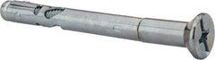 Powers Fasteners - 3/8" Diam, 3/8" Drill, 4" OAL, Sleeve Concrete Anchor - 1018 Steel, Flat Head, Combination Slotted/Phillips Drive - Exact Tool & Supply