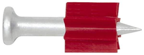 Powers Fasteners - 0.145" Shank Diam, Grade 1062 Steel Powder Actuated Drive Pin - 0.3" Head Diam, 2-1/4" Shank Length - Exact Tool & Supply
