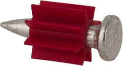 Powers Fasteners - 0.145" Shank Diam, Grade 1062 Steel Powder Actuated Drive Pin - 0.3" Head Diam, 3/4" Shank Length - Exact Tool & Supply