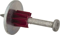 Powers Fasteners - 0.145" Shank Diam, 7/8" Washer Diam, Grade 1062 Steel Powder Actuated Drive Pin with Washer - 0.3" Head Diam, 1-1/2" Shank Length - Exact Tool & Supply