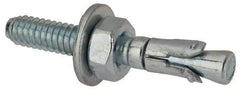 Powers Fasteners - 1/4" Diam, 1/4" Drill, 1-3/4" OAL, Wedge Expansion Concrete Anchor - 1018 Steel, Zinc-Plated Finish, Hex Nut Head, Hex Drive, 3/4" Thread Length - Exact Tool & Supply