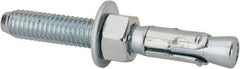 Powers Fasteners - 3/8" Diam, 3/8" Drill, 3" OAL, Wedge Expansion Concrete Anchor - 1018 Steel, Zinc-Plated Finish, Hex Nut Head, Hex Drive, 1-5/8" Thread Length - Exact Tool & Supply