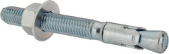 Powers Fasteners - 1/2" Diam, 1/2" Drill, 4-1/2" OAL, 1" Min Embedment Wedge Expansion Concrete Anchor - 1018 Steel, Zinc-Plated Finish, Hex Nut Head, Hex Drive, 2-3/4" Thread Length - Exact Tool & Supply