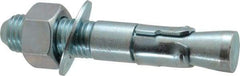Powers Fasteners - 1" Diam, 1" Drill, 6" OAL, 1" Min Embedment Wedge Expansion Concrete Anchor - 1018 Steel, Zinc-Plated Finish, Hex Nut Head, Hex Drive, 2-3/8" Thread Length - Exact Tool & Supply