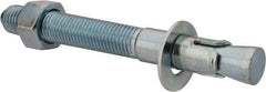 Powers Fasteners - 1" Diam, 1" Drill, 9" OAL, 2" Min Embedment Wedge Expansion Concrete Anchor - 1018 Steel, Zinc-Plated Finish, Hex Nut Head, Hex Drive, 5-3/8" Thread Length - Exact Tool & Supply