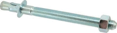 Powers Fasteners - 1" Diam, 1" Drill, 12" OAL, 2" Min Embedment Wedge Expansion Concrete Anchor - 1018 Steel, Zinc-Plated Finish, Hex Nut Head, Hex Drive, 8-3/8" Thread Length - Exact Tool & Supply