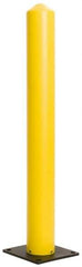 Eagle - 7" Diam x 42" High, Yellow High Density Polyethylene Bollard - 10" Wide x 10" Long Mounting Plate, 8 Lb - Exact Tool & Supply