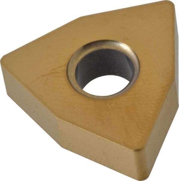 Kyocera - WNGA432 T00625AA Grade A66N Ceramic Turning Insert - Al2O3/TiC/TiN Finish, 80° Trigon, 1/2" Inscr Circle, 3/16" Thick, 1/32" Corner Radius - Exact Tool & Supply