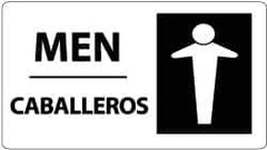NMC - "Men", 10" Long x 18" Wide, Rigid Plastic Safety Sign - Rectangle, 0.05" Thick, Use for Restroom, Janitorial & Housekeeping - Exact Tool & Supply