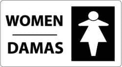 NMC - "Women", 10" Long x 18" Wide, Rigid Plastic Safety Sign - Rectangle, 0.05" Thick, Use for Restroom, Janitorial & Housekeeping - Exact Tool & Supply