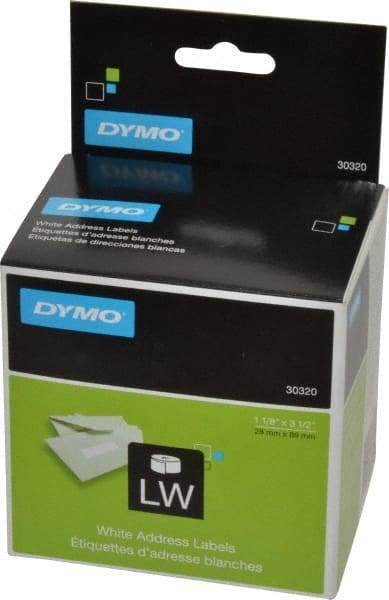 Dymo - 3-1/2" Long, White Die Cut Paper with Semi Perm. Adhesive Shipping Label - For DYMO LabelWriter Printers - Exact Tool & Supply