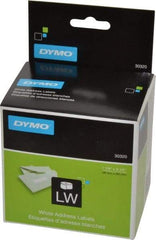 Dymo - 3-1/2" Long, White Die Cut Paper with Semi Perm. Adhesive Shipping Label - For DYMO LabelWriter Printers - Exact Tool & Supply