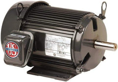 US Motors - 2 Max hp, 1,725 Max RPM, Three Polyphase Electric AC DC Motor - 208-230/460 V Input, Single Phase, 56HZ Frame, 5/8" Shaft Diam, Rigid Mount, TEFC Enclosure - Exact Tool & Supply