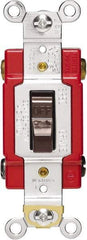 Cooper Wiring Devices - 2 Pole, 120 to 277 VAC, 20 Amp, Industrial Grade, Toggle, Wall and Dimmer Light Switch - 1.3 Inch Wide x 4.19 Inch High, Fluorescent - Exact Tool & Supply