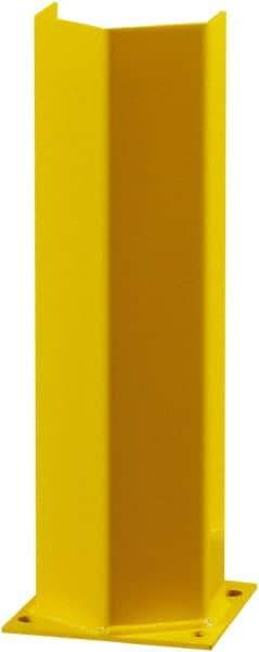 Hallowell - 24" High, Yellow Steel Post Protector - 7" Wide x 7" Long Mounting Plate, 16 Lb - Exact Tool & Supply