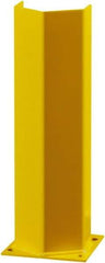 Hallowell - 24" High, Yellow Steel Post Protector - 7" Wide x 7" Long Mounting Plate, 16 Lb - Exact Tool & Supply