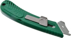 PHC - Springback Safety Cutter - 1-11/16" Steel Blade, Green ABS Handle, 1 Blade Included - Exact Tool & Supply
