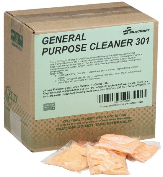 Ability One - All-Purpose Cleaners & Degreasers; Type: Cleaner ; Container Type: Packet ; Container Size: 0.5 oz. ; Scent: Lemon ; Form: Liquid Concentrate - Exact Tool & Supply