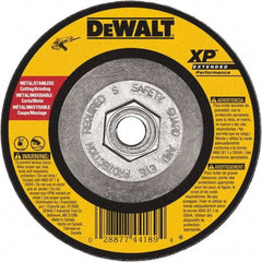 DeWALT - 24 Grit, 9" Wheel Diam, 1/8" Wheel Thickness, Type 27 Depressed Center Wheel - Zirconia Alumina, Resinoid Bond, 6,600 Max RPM, Compatible with Angle Grinder - Exact Tool & Supply