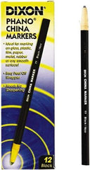 DIXON - Black China Marker - Soft Crayon Tip, Wax - Exact Tool & Supply