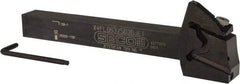 Seco - X4 Jet, External, Left Hand, 0.256" Max Depth of Cut, 0.031 to 0.118" Groove Width, Indexable Grooving Tool Holder - X4GK25..L Insert Compatibility, 0.63" Shank Height, 0.63" Shank Width, 6" OAL, Through Coolant - Exact Tool & Supply