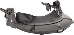 MSA - Plastic Face Shield Frame - Black, Debris Control, Compatible with MSA Slotted Caps & MSA Slotted Hard Hats - Exact Tool & Supply