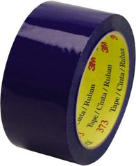 3M - 2" x 55 Yd Blue Rubber Adhesive Sealing Tape - Polypropylene Film Backing, 2.5 mil Thick, 60 Lb Tensile Strength, Series 373 - Exact Tool & Supply