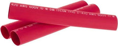 3M - 9" Long, 4:1, Polyolefin Heat Shrink Electrical Tubing - Red - Exact Tool & Supply