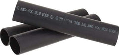 3M - 9" Long, 4:1, Polyolefin Heat Shrink Electrical Tubing - Black - Exact Tool & Supply