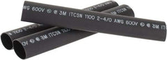 3M - 9" Long, 4:1, Polyolefin Heat Shrink Electrical Tubing - Black - Exact Tool & Supply