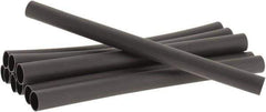 3M - 6" Long, 3:1, Polyolefin Heat Shrink Electrical Tubing - Black - Exact Tool & Supply