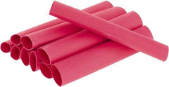 3M - 6" Long, 3:1, Polyolefin Heat Shrink Electrical Tubing - Red - Exact Tool & Supply