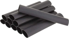 3M - 6" Long, 3:1, Polyolefin Heat Shrink Electrical Tubing - Black - Exact Tool & Supply