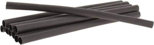 3M - 6" Long, 3:1, Polyolefin Heat Shrink Electrical Tubing - Black - Exact Tool & Supply