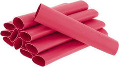 3M - 6" Long, 3:1, Polyolefin Heat Shrink Electrical Tubing - Red - Exact Tool & Supply