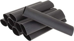 3M - 6" Long, 3:1, Polyolefin Heat Shrink Electrical Tubing - Black - Exact Tool & Supply