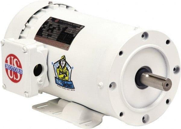 US Motors - 7-1/2 hp, TEFC Enclosure, No Thermal Protection, 1765, 1450 RPM, 208-230/460 & 190/380 Volt, 60/50 Hz, Three Phase Premium Efficient Motor - Exact Tool & Supply