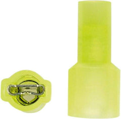3M - 12 to 10 AWG, Vinyl, Partially Insulated, Female Wire Disconnect - 1/4 Inch Wide Tab, Yellow, RoHS 2011/65/EU Compliant - Exact Tool & Supply