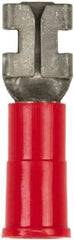 3M - 22 to 18 AWG, Vinyl, Partially Insulated, Female Wire Disconnect - 3/16 Inch Wide Tab, Red, RoHS 2011/65/EU Compliant - Exact Tool & Supply