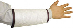 PRO-SAFE - Size L, White/Green Cane Mesh Sleeve - 9" Long Sleeve, Cut Resistance Level 4, Hook & Loop - Exact Tool & Supply