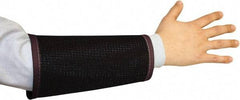 PRO-SAFE - Size L, Maroon & Black Cane Mesh Sleeve - 9" Long Sleeve, Cut Resistance Level 4, Hook & Loop - Exact Tool & Supply