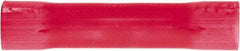 3M - 22 to 18 AWG Compatible, Vinyl Fully Insulated, Crimp-On Butt Splice Terminal - 2 Wire Entries, 1" OAL, Red - Exact Tool & Supply