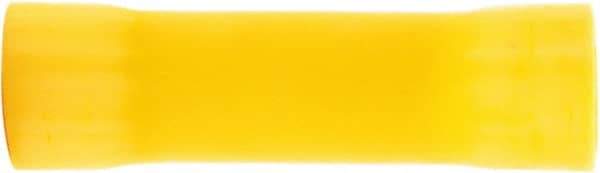 3M - 12 to 10 AWG Compatible, Vinyl Fully Insulated, Crimp-On Butt Splice Terminal - 2 Wire Entries, 1.08" OAL, Yellow - Exact Tool & Supply