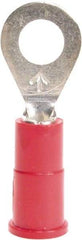 3M - 22-18 AWG Partially Insulated Crimp Connection Circular Ring Terminal - #8 Stud, 0.93" OAL x 0.31" Wide, Copper Contact - Exact Tool & Supply