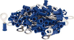 3M - 16-14 AWG Partially Insulated Crimp Connection Circular Ring Terminal - 1/4" Stud, 1.08" OAL x 0.47" Wide, Copper Contact - Exact Tool & Supply