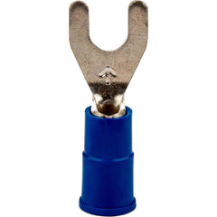 3M - #8 Stud, 16 to 14 AWG Compatible, Partially Insulated, Crimp Connection, Standard Fork Terminal - Exact Tool & Supply